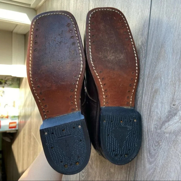 Antique Vintage Square Toe Leather Ski Boots - Picture 9 of 16